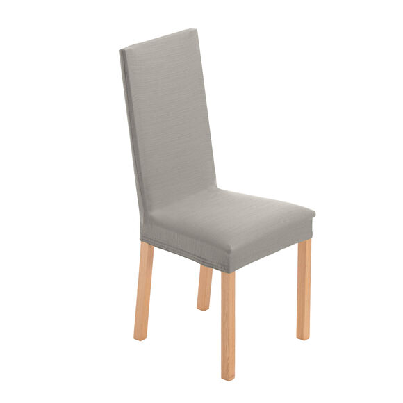Housse chaise unie extensible - housse intégrale ou assise seule (gris perle) Housse chaise unie extensible - housse intégrale ou assise seule (gris perle)
